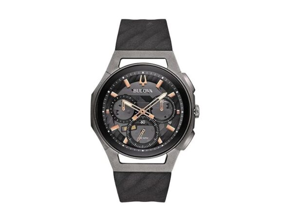 Bulova Curv Chronograph Black And Titanium Watch 98a162